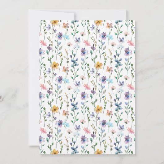 カラフル植物野エレガント花結婚の 招待状 (裏面)