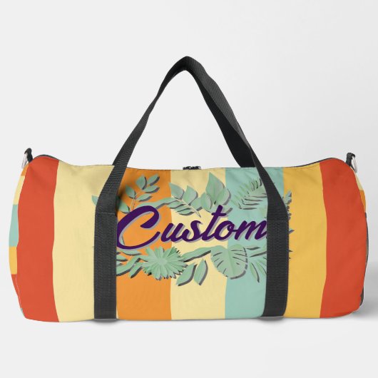 カラフル植物鮮やか文字デザイン ダッフルバッグ (正面)