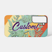 カラフル植物鮮やか文字デザイン SAMSUNG GALAXYケース (裏面横)