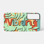 カラフル植物鮮やか文字デザイン SAMSUNG GALAXYケース (裏面横)