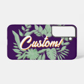 カラフル植物鮮やか文字デザイン SAMSUNG GALAXYケース (裏面横)