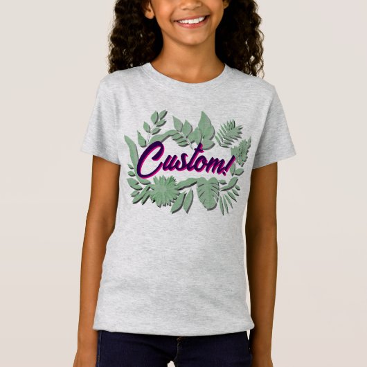 カラフル植物鮮やか文字デザイン Tシャツ (正面)
