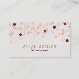 カラフル楽しい紙吹雪イベントメイクアップアーティストサロン 名刺