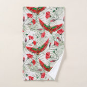 カラフル楽園のスタイリッシュ鳥 バスタオルセット (ハンドタオル)