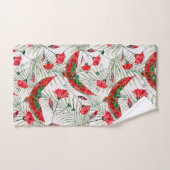 カラフル楽園のスタイリッシュ鳥 バスタオルセット (ハンドタオル)