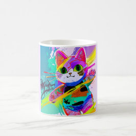 カラフル様式化された抽象芸術ポップ・アートのアートキャッカスタマイズト コーヒーマグカップ