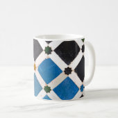 カラフル正方形と星モザイク模様 コーヒーマグカップ (正面右)