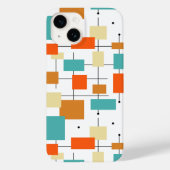 カラフル正方形と線のミッドセンチュリーパターン Case-Mate iPhoneケース (裏面)