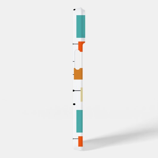 カラフル正方形と線のミッドセンチュリーパターン Case-Mate iPhoneケース (裏面 / 右)