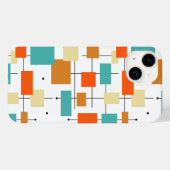 カラフル正方形と線のミッドセンチュリーパターン Case-Mate iPhoneケース (裏面 (横))