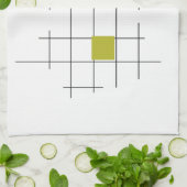 カラフル正方形と線の幾何学中央世紀 キッチンタオル (折り畳み)