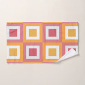 カラフル正方形の幾何学的パターン バスタオルセット (ハンドタオル)