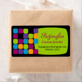 カラフル正方形の緑の出荷ラベル ラベル (インサイチュ)