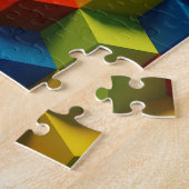 カラフル正方形パターン3-Dルックモダンパズル ジグソーパズル (側面)