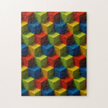 カラフル正方形パターン3-Dルックモダンパズル