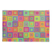 カラフル正方形パターン 枕カバー (裏面)