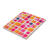 カラフル正方形ブロック抽象芸術パターンレトロ タイル (側面)