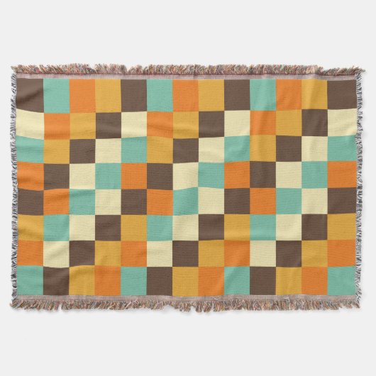 カラフル正方形05 スローブランケット (正面)