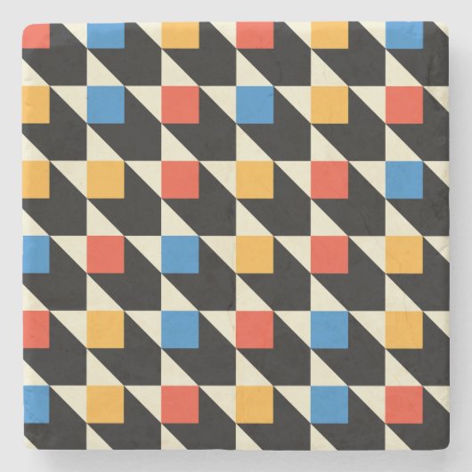 カラフル正方形 ストーンコースター (正面)