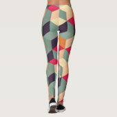 カラフル正方形、レトロ幾何学模様。 レギンス (裏面)