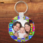 カラフル正方形/写真 キーホルダー (正面)