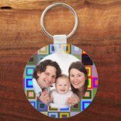 カラフル正方形/写真 キーホルダー (正面)