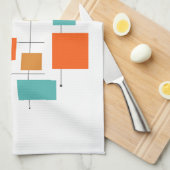カラフル正方形Geometric Mid Century モダン キッチンタオル (四つ折り)