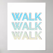 カラフル歩おもしろいき歩くことわざ引用文 ポスター (正面)