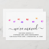 カラフル歩くポーズムービングアナウンスメントカード 案内状 (正面/裏面)