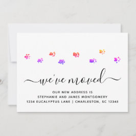 カラフル歩くポーズムービングアナウンスメントカード 案内状