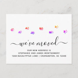 カラフル歩くポーモダントの移動 案内ポストカード