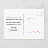 カラフル歩くポーモダントの移動 案内ポストカード (裏面)