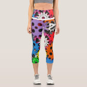 カラフル歯付きホイールデザイン カプリレギンス (正面)