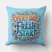 「カラフル毎日が新しいスタートだやる気を起こさせる」 クッション (正面)
