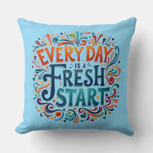 「カラフル毎日が新しいスタートだやる気を起こさせる」 クッション (正面)