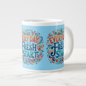 「カラフル毎日が新しいスタートだやる気を起こさせる」 ジャンボコーヒーマグカップ (正面右)