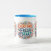 「カラフル毎日が新しいスタートだやる気を起こさせる」 マグカップ (中央)