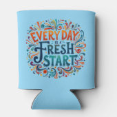 "カラフル毎日が新しいスタート"青 缶クーラー (裏面)