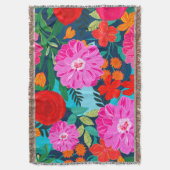 カラフル毛布を投げるカラーブロックギフト毛布 スローブランケット (正面縦)