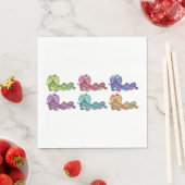 カラフル毛虫キャラクターおもしろいお洒落 スタンダードランチョンナプキン (インサイチュ)