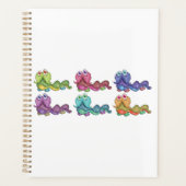 カラフル毛虫キャラクターおもしろいお洒落 プランナー手帳 (正面)