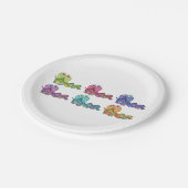 カラフル毛虫キャラクターおもしろいお洒落 ペーパープレート (アングル)