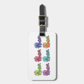 カラフル毛虫キャラクターおもしろいお洒落 ラゲッジタグ (正面縦)