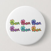 カラフル毛虫キャラクターおもしろいお洒落 缶バッジ (正面)