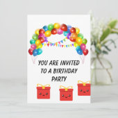 カラフル気球 招待状 (スタンド正面)