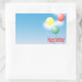 カラフル気球 長方形シール (バッグ)