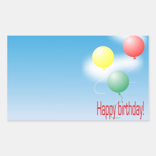 カラフル気球 長方形シール (正面)