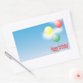 カラフル気球 長方形シール (封筒)