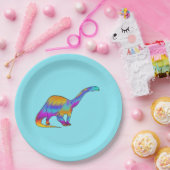 カラフル気管支サイケデリック全恐竜芸術 ペーパープレート (パーティー)