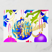 カラフル水の色絵を描オーナメント 箔シーズンカード (正面)